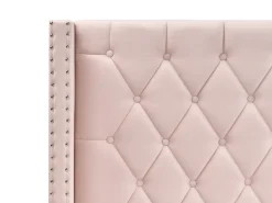 Seng med opbevaring LUBBON Velour Pastellrosa 160 x 200 cm