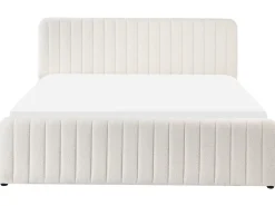 Seng med opbevaring LUNAN Boucle Hvid 180 x 200 cm