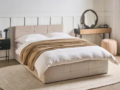 Seng med opbevaring MASSOGNES Boucle Beige 140 x 200 cm