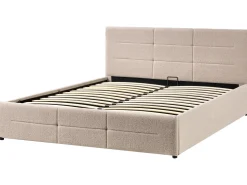 Seng med opbevaring MASSOGNES Boucle Beige 160 x 200 cm