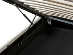 Seng med opbevaring MASSOGNES Boucle Cremehvid 160 x 200 cm