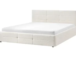 Seng med opbevaring MASSOGNES Boucle Cremehvid 180 x 200 cm