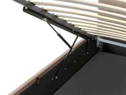 Seng med opbevaring MASSOGNES Boucle Brungrå 180 x 200 cm