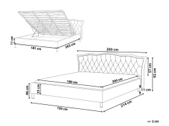 Seng med opbevaring METZ Kunstlæder Hvid 180 x 200 cm