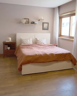 Seng med opbevaring MOISSAC Boucle Cremehvid 160 x 200 cm
