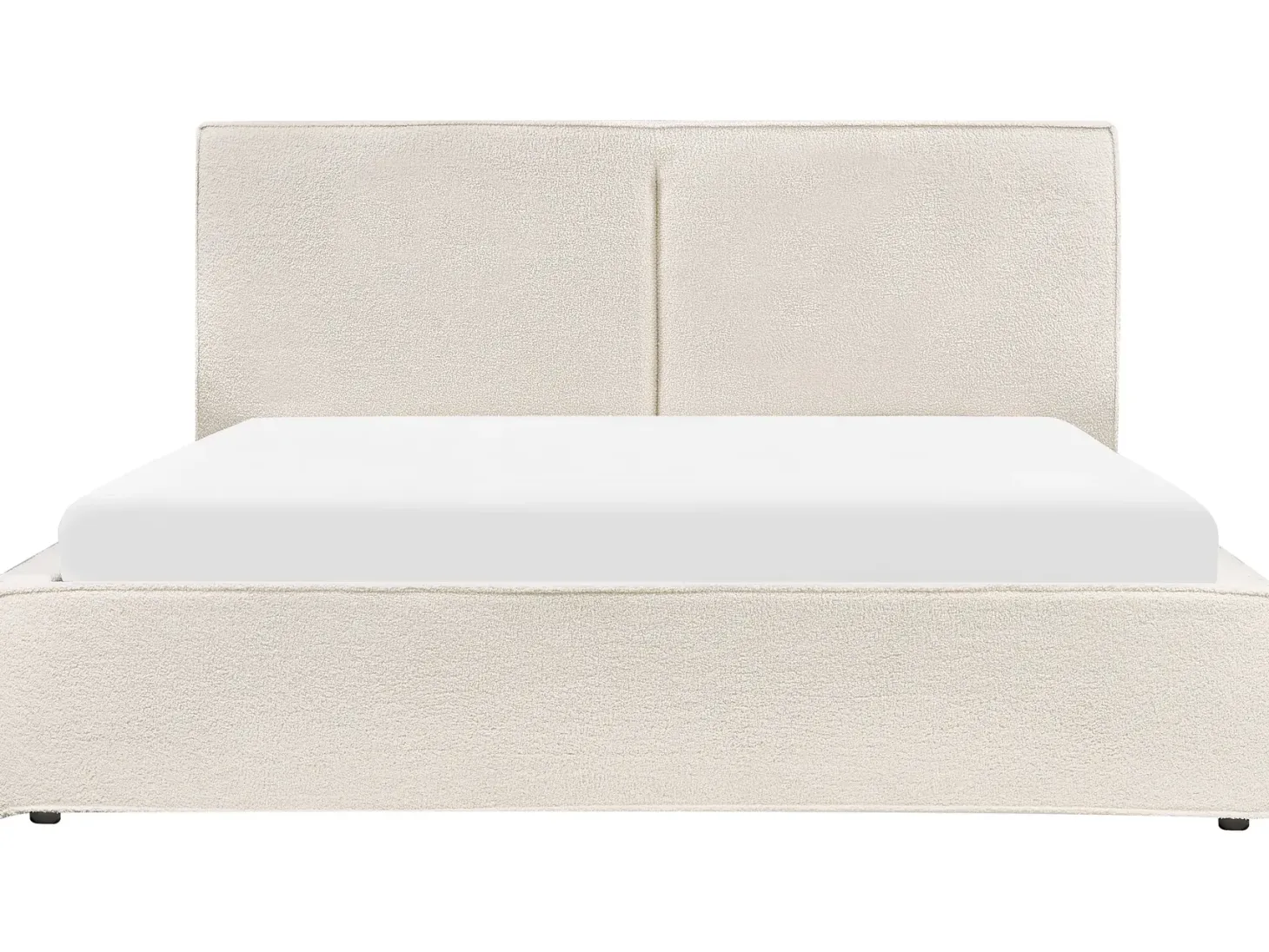 Seng med opbevaring MOISSAC Boucle Cremehvid 160 x 200 cm