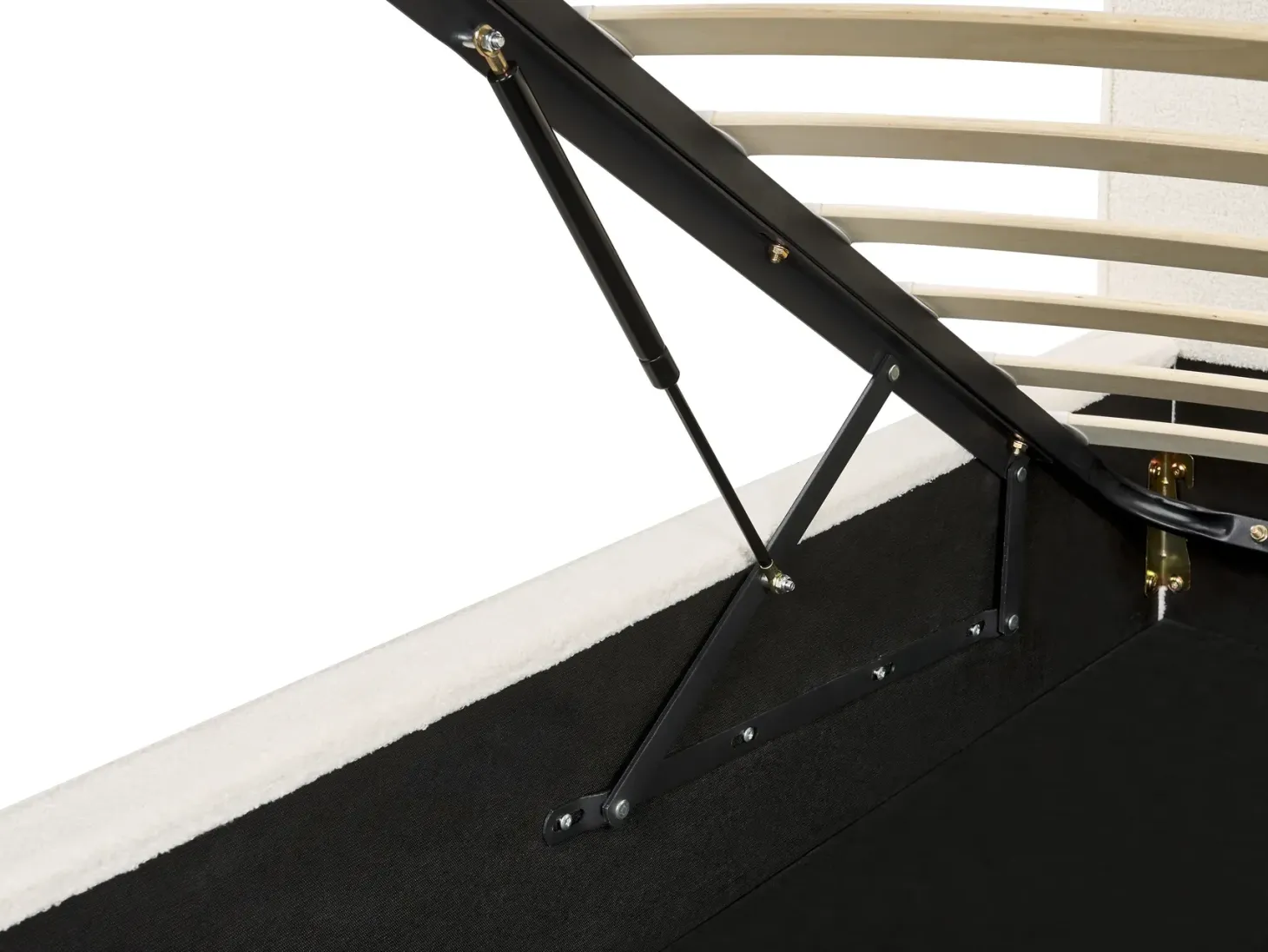Seng med opbevaring MOISSAC Boucle Cremehvid 160 x 200 cm