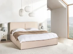 Seng med opbevaring MOISSAC Boucle Beige 180 x 200 cm
