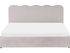 Seng med opbevaring NANTERRE Chenille Brungrå 180 x 200 cm
