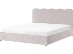 Seng med opbevaring NANTERRE Chenille Brungrå 180 x 200 cm