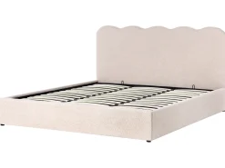 Seng med opbevaring NANTERRE Boucle Beige 180 x 200 cm
