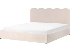 Seng med opbevaring NANTERRE Boucle Beige 180 x 200 cm
