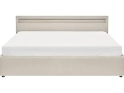 Seng med opbevaring og LED-lys ARMELLE Beige 180 x 200 cm
