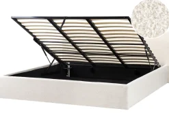 Seng med opbevaring ORBEY Boucle Cremehvid 180 x 200 cm