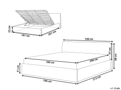 Seng med opbevaring ORBEY Boucle Brun 180 x 200 cm