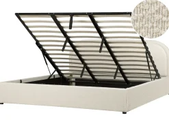 Seng med opbevaring QUILLIEN Boucle Lys Beige 180 x 200 cm