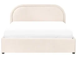 Seng med opbevaring QUILLIEN Chenille Lys Beige 140 x 200 cm