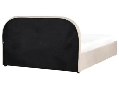 Seng med opbevaring QUILLIEN Chenille Lys Beige 140 x 200 cm
