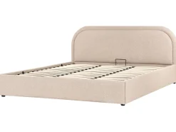 Seng med opbevaring QUILLIEN Boucle Beige 180 x 200 cm
