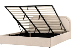 Seng med opbevaring QUILLIEN Boucle Beige 180 x 200 cm