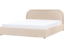 Seng med opbevaring QUILLIEN Boucle Beige 180 x 200 cm