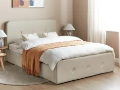 Seng med opbevaring RENNES Beige 140 x 200 cm