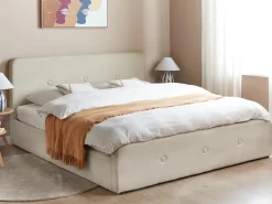 Seng med opbevaring RENNES Kunstlinned Beige 180 x 200 cm