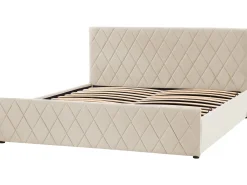 Seng med opbevaring ROCHEFORT Velour Beige 180 x 200 cm