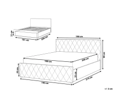 Seng med opbevaring ROCHEFORT Velour Beige 180 x 200 cm