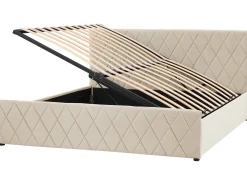 Seng med opbevaring ROCHEFORT Velour Beige 180 x 200 cm