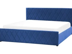 Seng med opbevaring ROCHEFORT Velour Navy Blå 180 x 200 cm