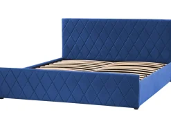 Seng med opbevaring ROCHEFORT Velour Navy Blå 180 x 200 cm