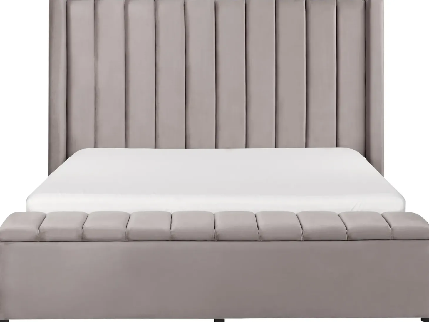 Seng med opbevaringsbænk NOYERS Velour Grå 160 x 200 cm