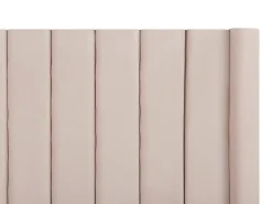 Seng med opbevaringsbænk NOYERS Velour Pastellrosa 180 x 200 cm