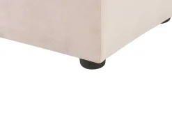 Seng med opbevaringsbænk NOYERS Velour Pastellrosa 180 x 200 cm
