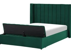 Seng med opbevaringsbænk NOYERS Velour Smaragdgrøn 140 x 200 cm