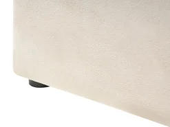 Seng med opbevaringsbænk NOYERS Velour Cremehvid 180 x 200 cm