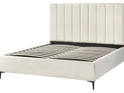 Seng med opbevaring SEZANNE Boucle Cremehvid 180 x 200 cm