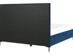 Seng med opbevaring SEZANNE Velour Navy Blå 140 x 200 cm