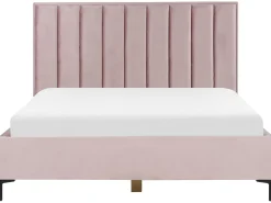 Seng med opbevaring SEZANNE Velour Lyserød 180 x 200 cm