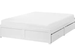 Seng med opbevaringsskuffer uden sengegavl BRUX Hvid 180 x 200 cm