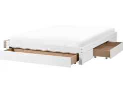 Seng med opbevaringsskuffer uden sengegavl GIAT Træ Hvid 180 x 200 cm