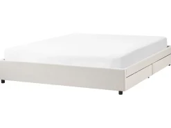 Seng med opbevaringsskuffer uden sengegavl PRADES Lys Beige 180 x 200 cm