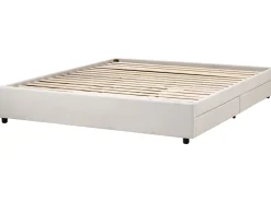 Seng med opbevaringsskuffer uden sengegavl PRADES Lys Beige 180 x 200 cm