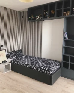 Seng med opbevaring uden gavl DINAN Mørkegrå 90 x 200 cm