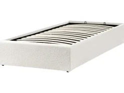 Seng med opbevaring uden gavl Boucle DINAN 90 x 200 cm Cremehvid