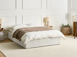 Seng med opbevaring uden gavl DINAN Lys Beige 140 x 200 cm