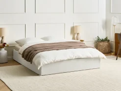 Seng med opbevaring uden gavl DINAN Lys Beige 160 x 200 cm