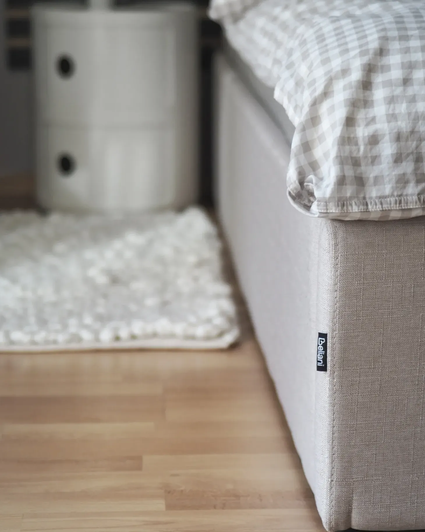 Seng med opbevaring uden gavl DINAN Lys Beige 180 x 200 cm