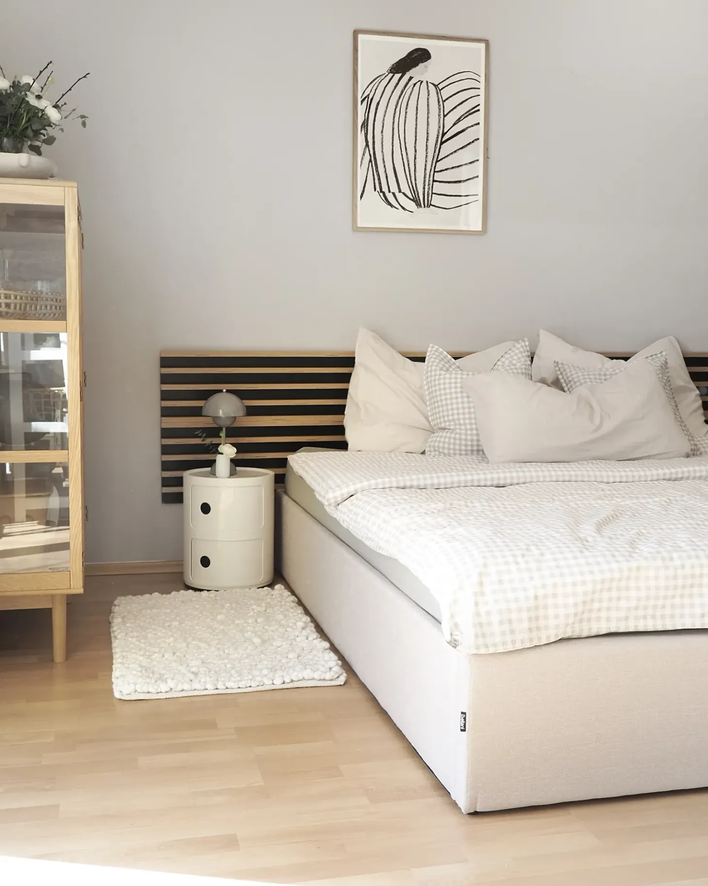Seng med opbevaring uden gavl DINAN Lys Beige 180 x 200 cm